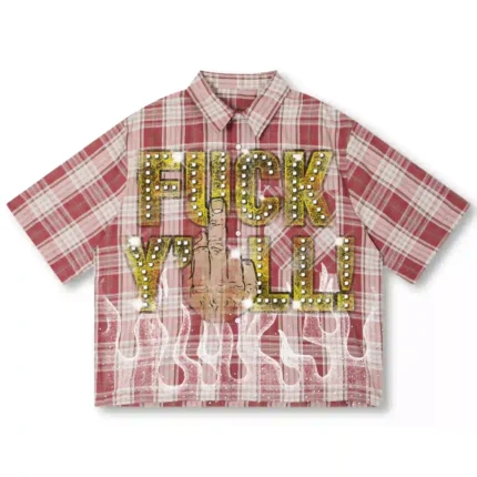 Bling Edgy Punk Plaid Shirt