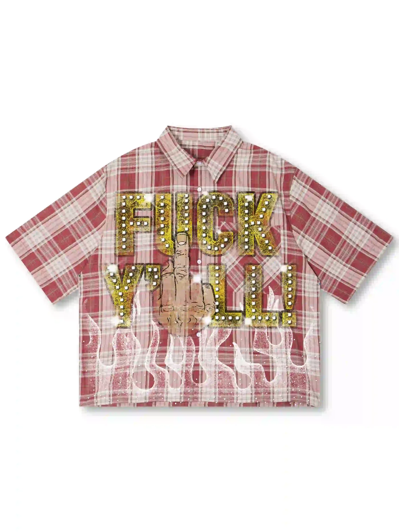 Bling Edgy Punk Plaid Shirt Bling Edgy Punk Plaid Shirt
