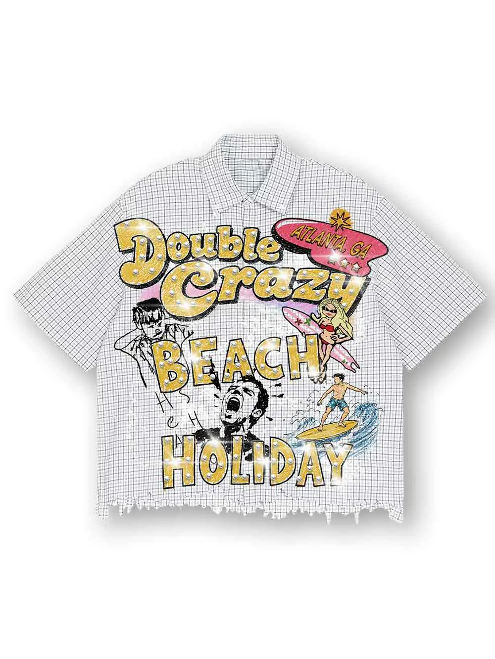 Distressed Beach Plaid Shirt Distressed Beach Plaid Shirt