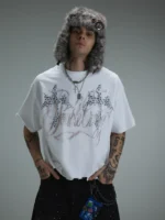Rhinestone Logo Graphic T shirt g