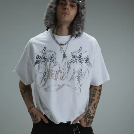 Rhinestone Logo Graphic T shirt g