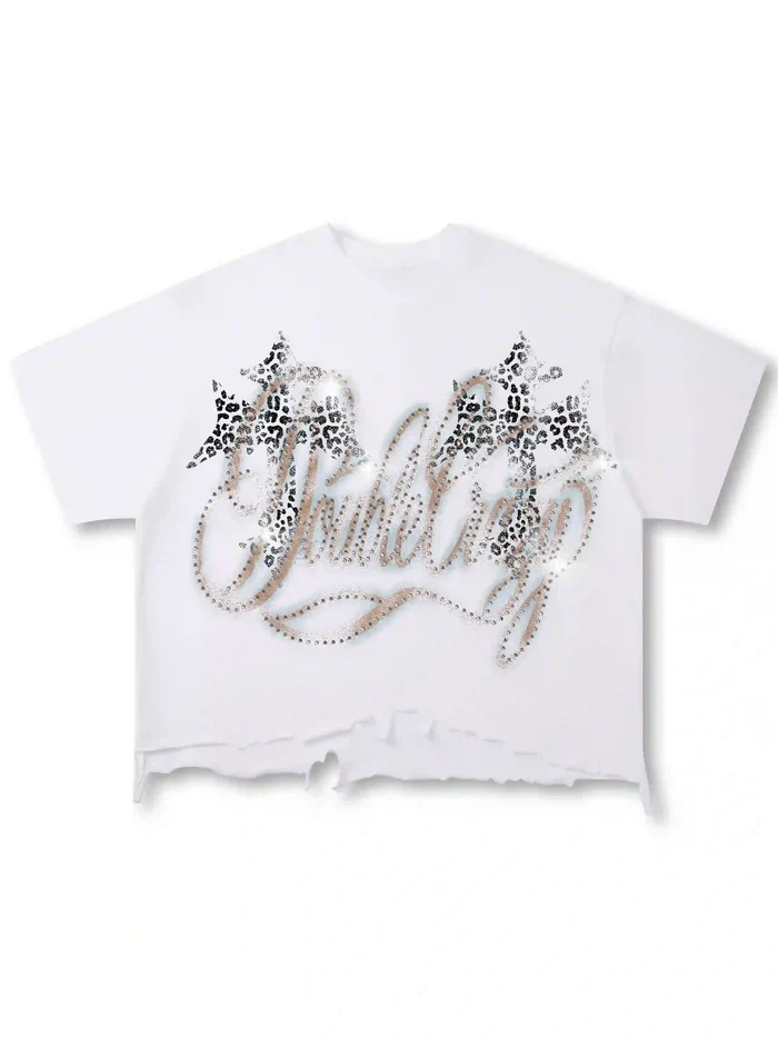 Rhinestone Logo Graphic T shirt Rhinestone Logo Graphic T shirt