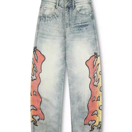 Sparkle Tribal Fire Wide Jeans