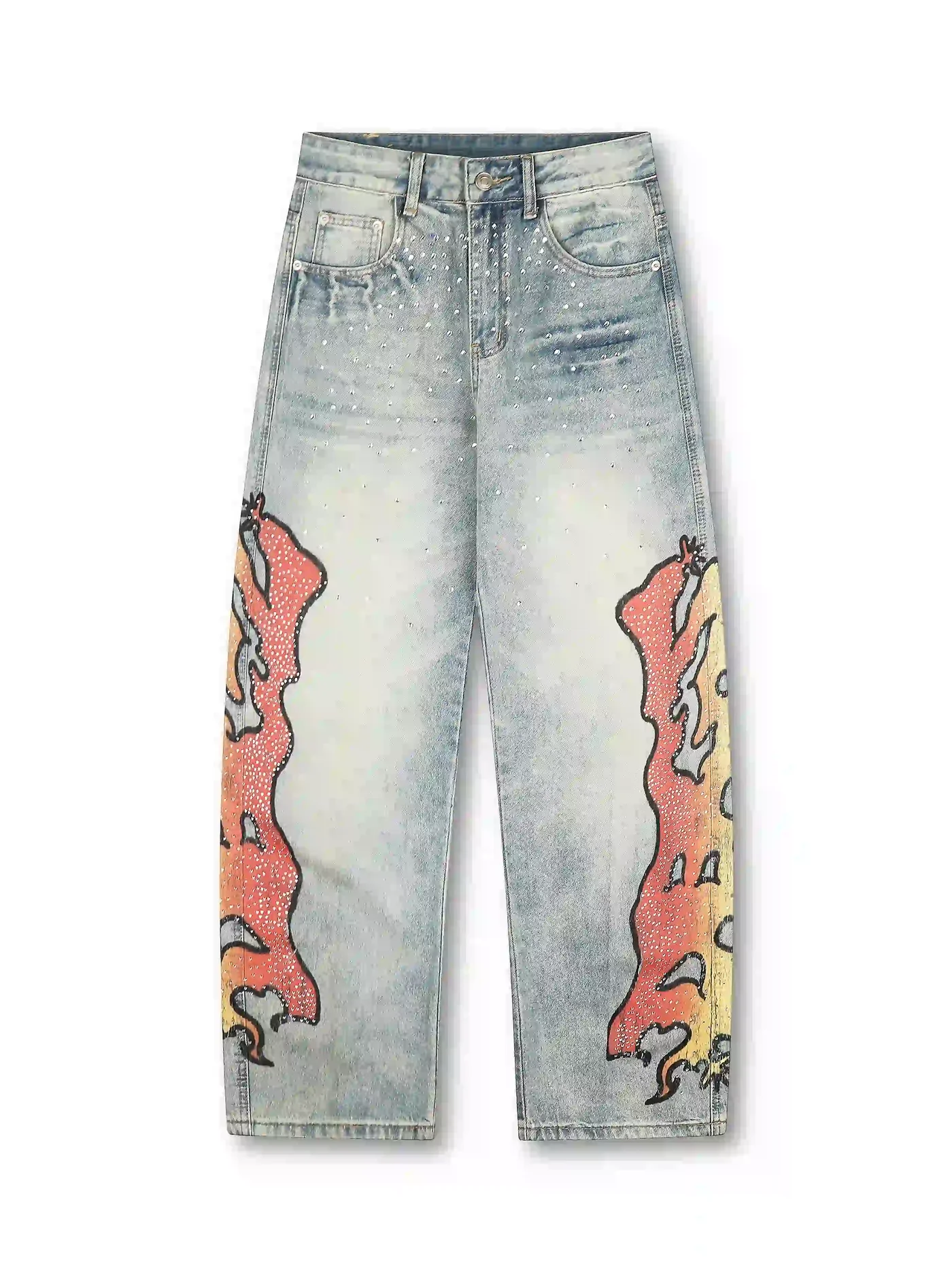 Sparkle Tribal Fire Wide Jeans Sparkle Tribal Fire Wide Jeans